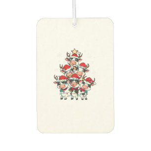Cow Christmas Xmas Girls Boys Funny Santa Car Air Freshener