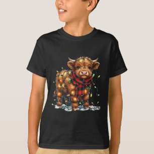 Cow Christmas Xmas Santa By Wooly Farm Animal Kid T-Shirt