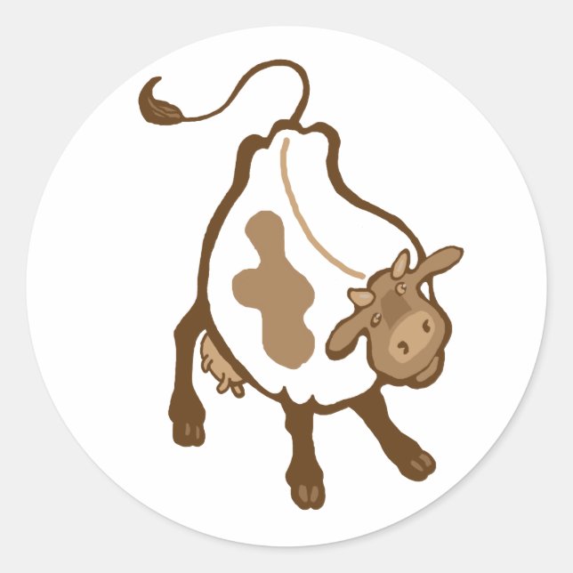 cow classic round sticker (Front)