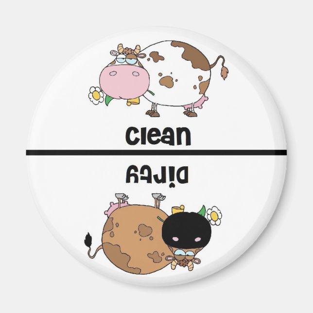 Cow Clean Dirty Dishwasher Magnet (Front)