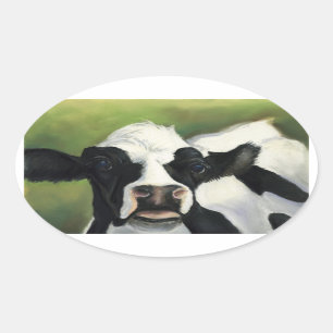 Cow Closeup Art Sticker