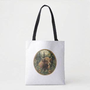 Cow Cottagecore Floral Cow Tote Bag
