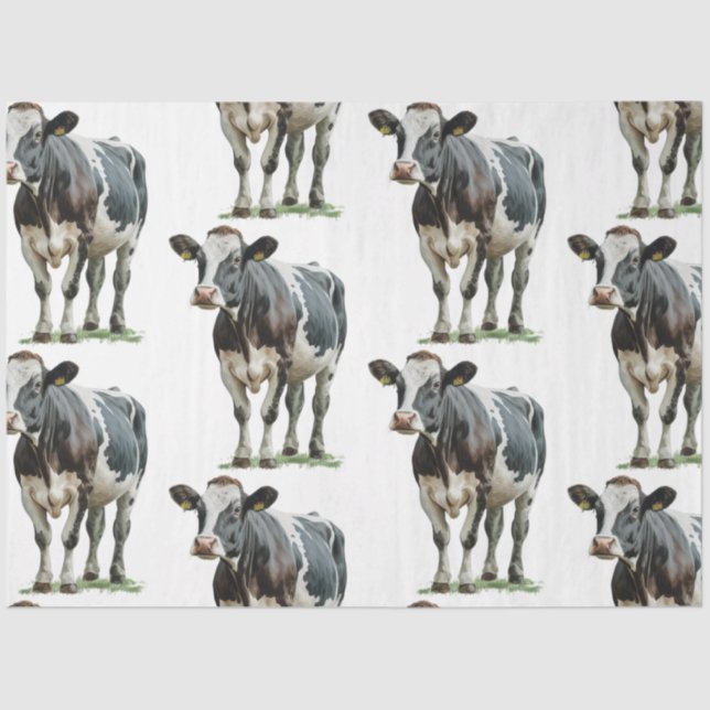 Cow Country Black and White Tissue Paper (Front)