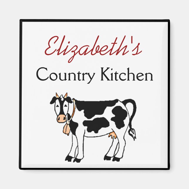 Cow Country Kitchen Personalised Magnet (Front)