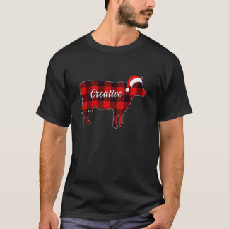 Cow Creative Pajama Red Plaid Cow Lover Christmas  T-Shirt
