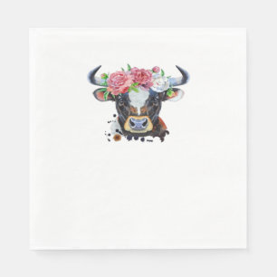 Cow crowned with flowers Classic T-Shirt Napkin