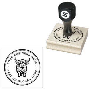 cow Custom Business Logo Large Rubber Stamp