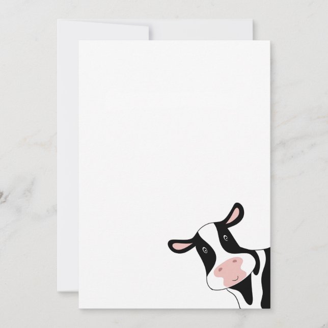 Cow, cute cow, animal invitation (Front)