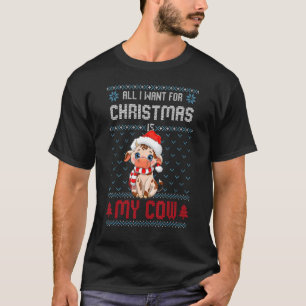 Cow Cute Cow Santa Hat Ugly Christmas Sweater