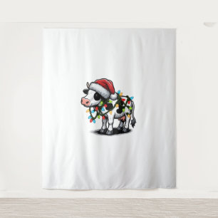 Cow Cute Funny Santa Christmas  Tapestry