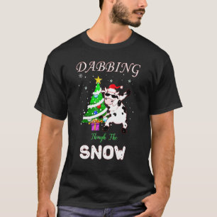 Cow Dabbing Through The Snow Penguins Christmas T-Shirt
