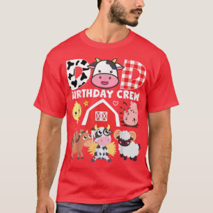 Cow Dad Birthday Crew Farm Theme Animals Birthday  T-Shirt