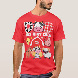 Cow Dad Birthday Crew Farm Theme Animals Birthday  T-Shirt