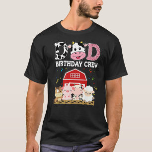 Cow Dad Birthday Crew Farm Theme Animals Kids Birt T-Shirt