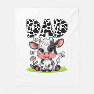 Cow Dad Birthday Family Matching Fathers Day Boy G Fleece Blanket