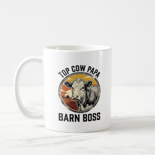 Cow Dad Shirt Vintage Engraved Farm Father Graphic Coffee Mug