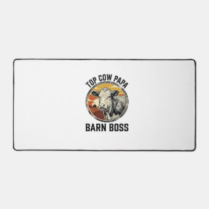 Cow Dad Shirt Vintage Engraved Farm Father Graphic Desk Mat