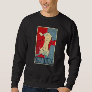 Cow Dad Vintage Dairy Farmer Cow Ranch Farming Sweatshirt