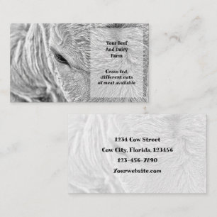 Cow Dairy Beef Farm Black And White Country Business Card