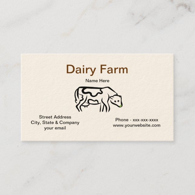 Cow Dairy Farm Business Card (Front)