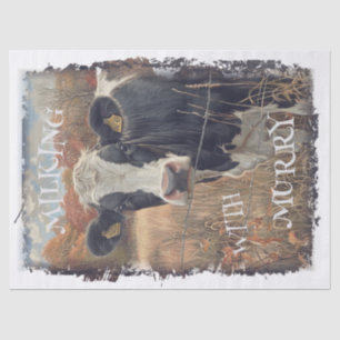 Cow Dairy Milking Holstein Friesian - Personalise Tissue Paper