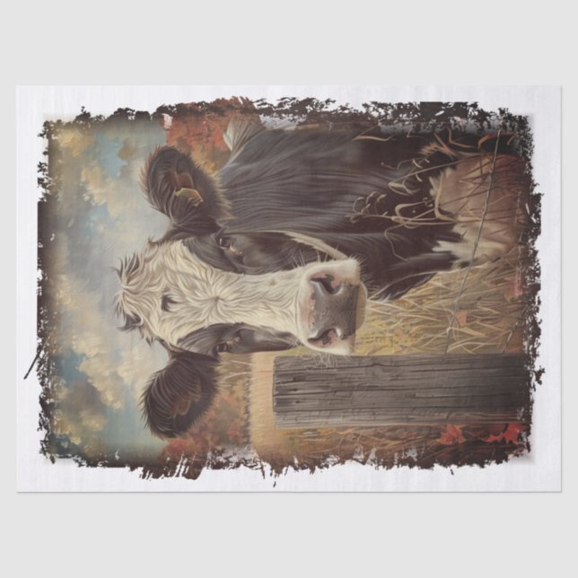 Cow Dairy Milking Holstein Friesian Tissue Paper (Front)