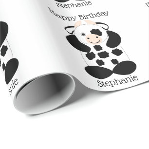 Cow Design Birthday Wrapping Paper