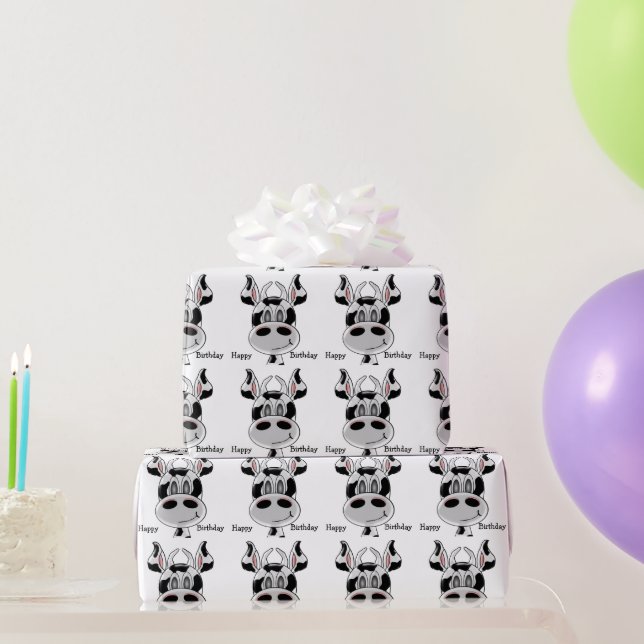 Cow Design Birthday Wrapping Paper (Party Gifts)