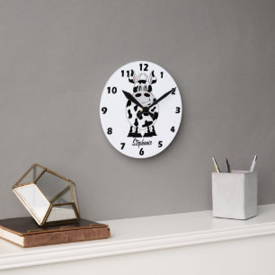 Cow Design Round Clock
