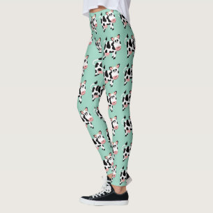 Cow Design You Choose Background Colour Leggings