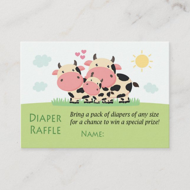 Cow Diaper Raffle Tickets (Front)