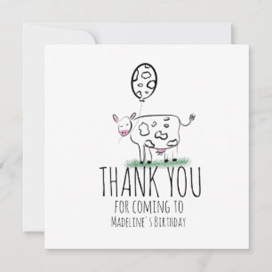 Cow Doodle Farm Animal Birthday Party  Thank You