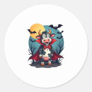 Cow Dracula Rises Classic Round Sticker