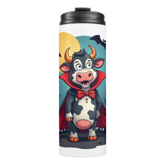 Cow Dracula Rises Thermal Tumbler (Front)