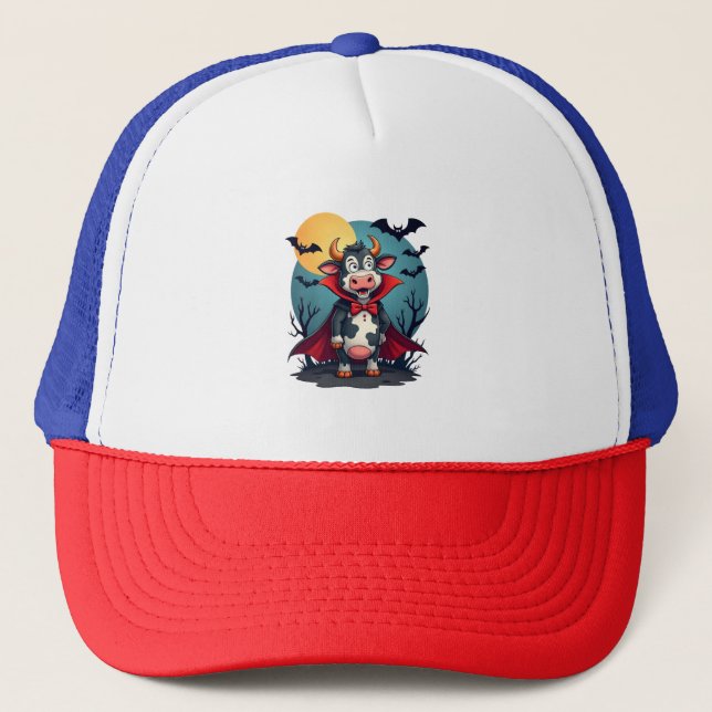 Cow Dracula Rises Trucker Hat (Front)