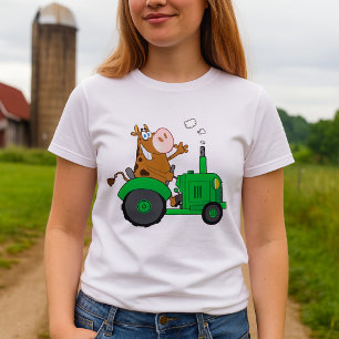 Cow Driving A Tractor T-Shirt