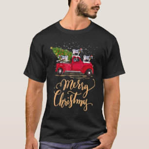 Cow Driving Christmas Tree Truck Cow Christmas T-Shirt