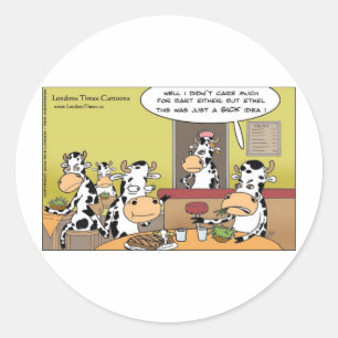 Cow Eats Husband Funny Gifts Tees Mugs & Cards Classic Round Sticker