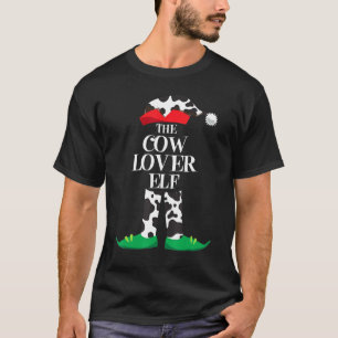 Cow Elf Matching Group Family Elf Christmas Pajama T-Shirt
