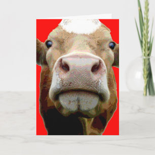 Cow face Birthday card