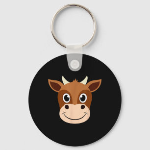 Cow Face Boy Funny Halloween Costume Key Ring