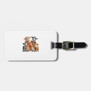 Cow Face Funny Cute Animal Cow Farmer Cow Baby Lov Luggage Tag