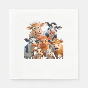 Cow Face Funny Cute Animal Cow Farmer Cow Baby Lov Napkin