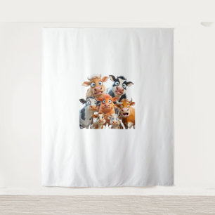 Cow Face Funny Cute Animal Cow Farmer Cow Baby Lov Tapestry