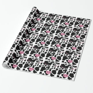 Cow Face with Cow Print Wrapping Paper