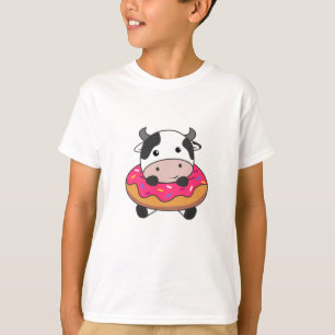 Cow Farm Animal In Doughnut Kawaii Cows Doughnuts T-Shirt