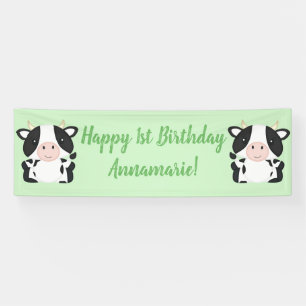 Cow Farm Birthday Party Banner