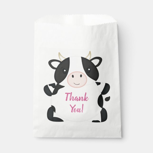 Cow Farm Birthday Party Favour Bags (Front)