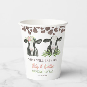Cow Farm Gender Reveal Paper Cup
