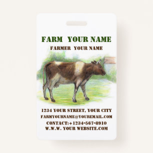  Cow farm ID Badge